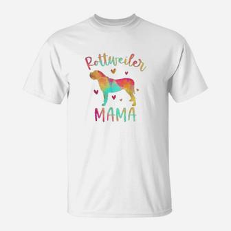Rottweiler Mama Colorful Rottie Gifts Dog Mom T-Shirt - Seseable