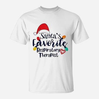 Santas Favorite Respiratory Therapist Christmas T-Shirt - Seseable