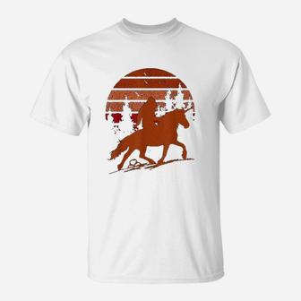 Sasquatch Riding A Unicorn Bigfoot Retro Sunset Vintage T-Shirt - Seseable