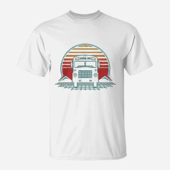 School Bus Driver Retro Vintage 80s Style Gift T-Shirt - Seseable