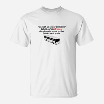 Schrittmacher Design T-Shirt für Herren, Weiß mit Spruch - Seseable