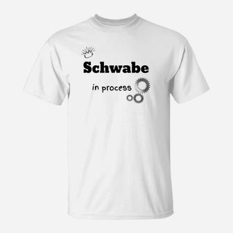 Schwabe in Process T-Shirt, Lustiges Schwaben-Motiv mit Zahnrädern - Seseable