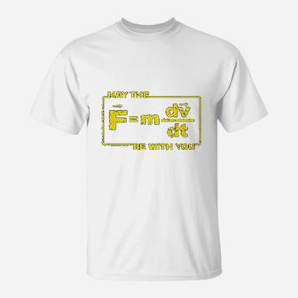 Science May The Force Star Equation Funny Space Physics Humor Wars T-Shirt - Seseable