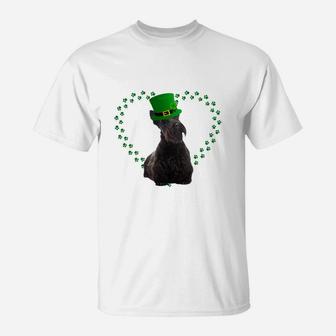 Scottish Terrier Heart Paw Leprechaun Hat Irish St Patricks Day Gift For Dog Lovers T-Shirt - Seseable
