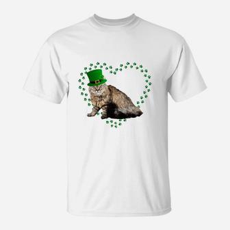 Selkirk Rex Heart Paw Leprechaun Hat Irish St Patricks Day Gift For Cat Lovers T-Shirt - Seseable