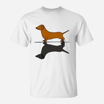 Smiletodays Cute Dachshund Dog And Shadow T-Shirt - Seseable
