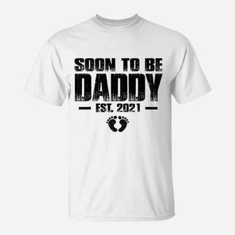 Soon To Be Daddy 2021 Expecting Dad Gifts Vintage New Papa T-Shirt - Seseable