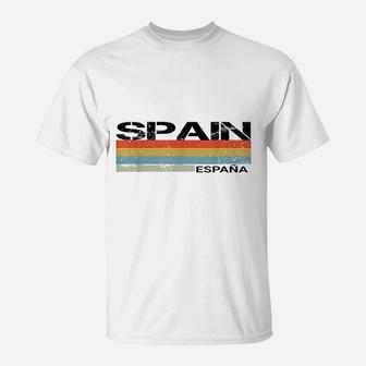 Spain And Spanish Language Espana Retro Vintage Stripes T-Shirt - Seseable