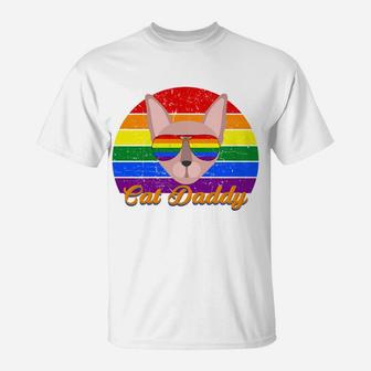 Sphynx Lgbt Cat Daddy Rainbow Purride T-Shirt - Seseable