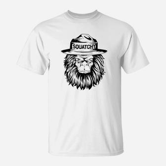 Squatchy Bigfoot Sasquatch Hat Smokey Vintage Bear T-Shirt - Seseable