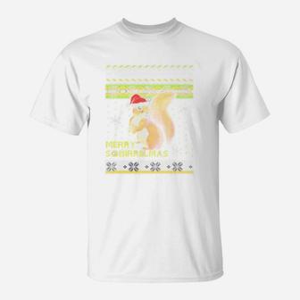 Squirrel Merry Squirrelmas Christmas Ugly T-Shirt | Seseable UK