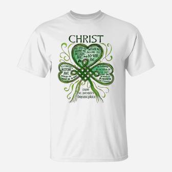 St Patricks Day Breastplate Christ Be With Me T-Shirt - Seseable