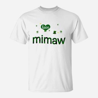 St Patricks Day Cute Shamrock I Love Being Mimaw Heart Family Gifts T-Shirt - Seseable