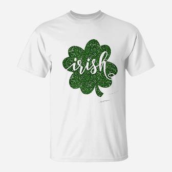 St Patricks Day Irish Lucky Leaf Bling Bling T-Shirt - Seseable