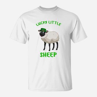 St Patricks Day Leprechaun Hat Lucky Little Sheep Animal Lovers Gift T-Shirt - Seseable