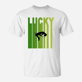 St Patricks Day Lucky High Jumping Funny Sport Lovers Gift T-Shirt - Seseable