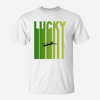 St Patricks Day Lucky Swimming Funny Sport Lovers Gift T-Shirt - Seseable