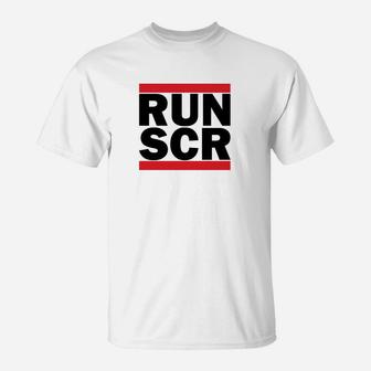Street Style Weißes T-Shirt mit RUN SCR Aufdruck - Seseable