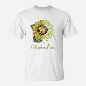 Sunflower Chihuahua Mom Dog Lover Gift T-Shirt - Seseable