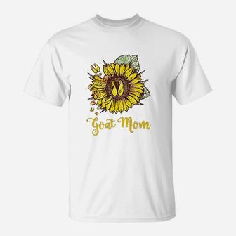 Sunflower Goat Mom Mothers Day birthday T-Shirt - Seseable