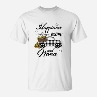 Sunflower Happiness Is Being A Mom And Nana T-Shirt | Seseable UK
