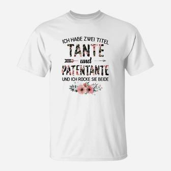 Tante & Patentante T-Shirt, Stolzes Tanten Design - Seseable