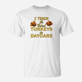 Teach Cutest Turkeys Daycare Teacher T-Shirt - Seseable