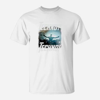 Techno Music Party Motiv T-Shirt, Stylisches Rave Outfit - Seseable