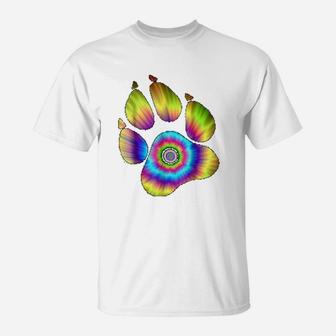 Tie Dye Animal Cat Dog Paws Print For Pet Lover T-Shirt - Seseable