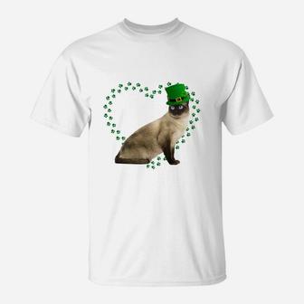 Tonkinese Heart Paw Leprechaun Hat Irish St Patricks Day Gift For Cat Lovers T-Shirt - Seseable