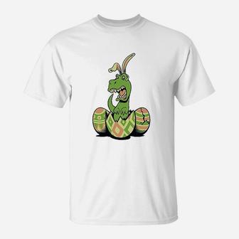 Trex Bunny Easter Egg Funny Gift For Easter T-Shirt - Seseable