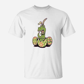 Trex Bunny Easter Egg Funny Gift For Easter T-Shirt - Seseable