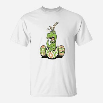 Trex Bunny Easter Egg Funny Gift For Easter T-Shirt - Seseable