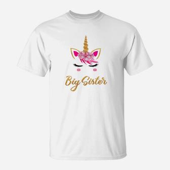 Unicorn Big Sister Im Going To Be A Big Sister Gift T-Shirt - Seseable