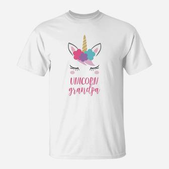 Unicorn Grandpa Gift Unicorn Grandfather Shirt T-Shirt - Seseable