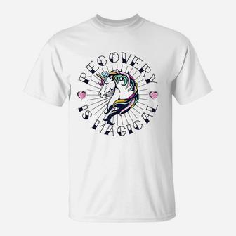 Unicorn Tattoo Art Recovery Is Magical Na Aa Sobriety Gift T-Shirt - Seseable