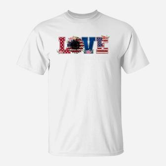 Us Flag Love Mother Life T-Shirt - Seseable