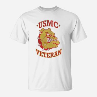 Us Marine Veteran Bulldogs T-Shirt - Seseable