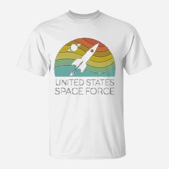 Us Space Force Retro Vintage Usa Funny Military T-Shirt - Seseable