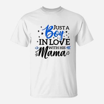Ust A Boy In Love With His Mama Raglan T-Shirt - Seseable