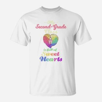 Valentine Teacher Studenecond Grade Unicorn Class T-Shirt - Seseable