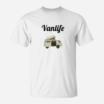 Vanlife Motiv Camper T-Shirt Unisex, Weiß für Reisefans - Seseable