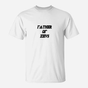 Vater des Zeus Herren-T-Shirt, Weiß mit Mythologie-Grafik - Seseable