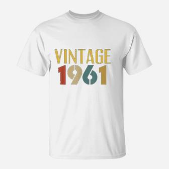 Vintage 1961 60 Year Old 60th Birthday Gift T-Shirt - Seseable