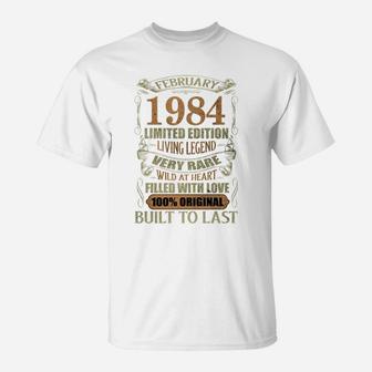 Vintage 36 Years Old February 1984 36th Birthday T-Shirt - Seseable