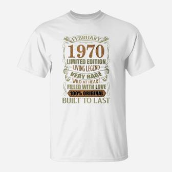 Vintag February 1970 50th Birthday T-Shirt - Seseable