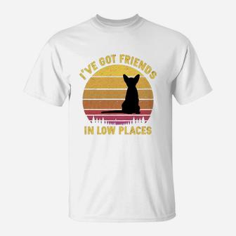 Vintage Abyssinian I Have Got Friends In Low Places Cat Lovers T-Shirt - Seseable