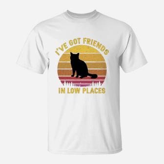 Vintage American Shorthair I Have Got Friends In Low Places Cat Lovers T-Shirt - Seseable