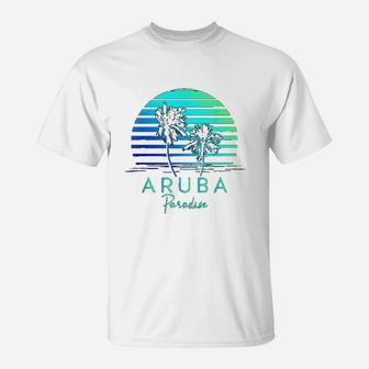 Vintage Aruba Beach Tropical Vibes Vacation Souvenir Gift T-Shirt - Seseable
