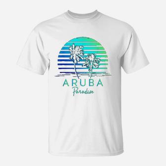 Vintage Aruba Beach Tropical Vibes Vacation Souvenir Gift T-Shirt - Seseable